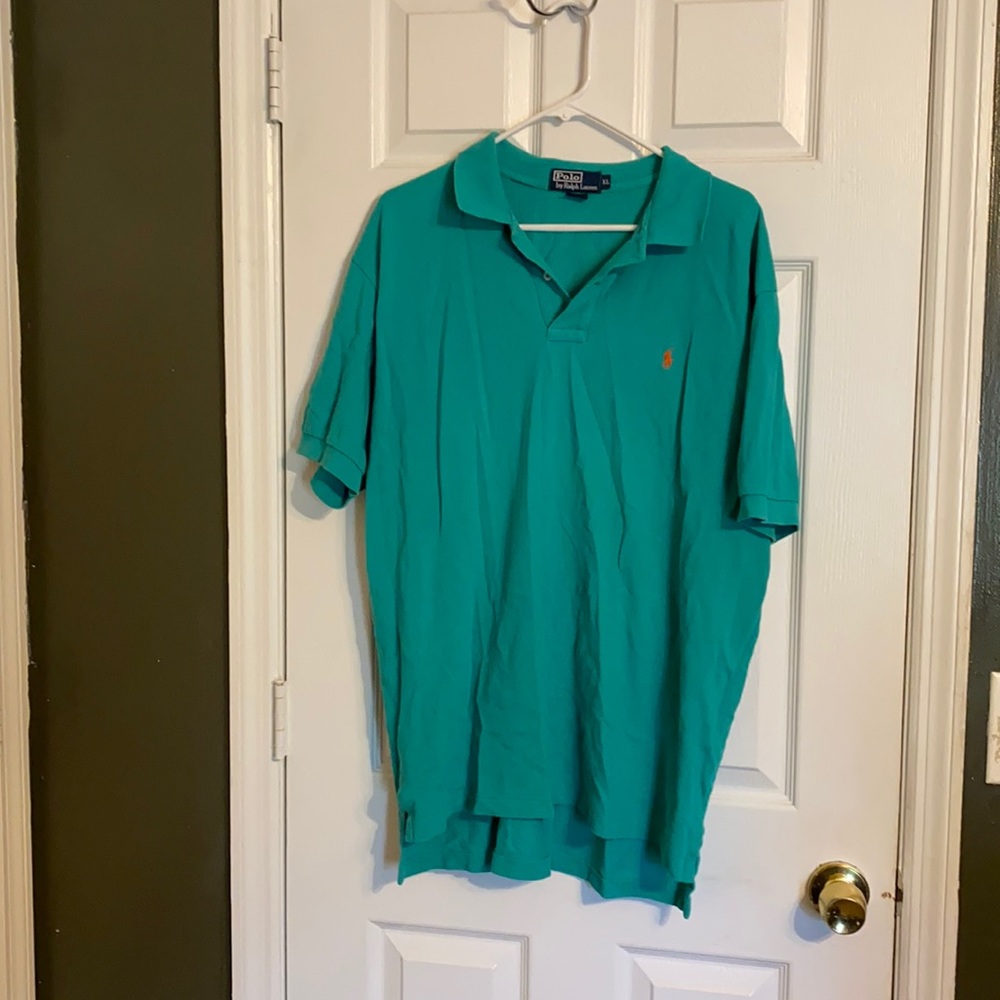 Polo by Ralph Lauren Green Top with Orange logo (G)